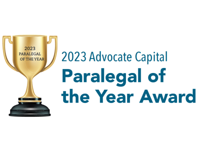 Nominations Open for the 2023 AAJ Paralegal of the Year Award Sponsored by Advocate Capital, Inc. Nominations Open for the 2023 AAJ Paralegal of the Year Award Sponsored by Advocate Capital, Inc.