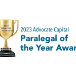 Nominations Open for the 2023 AAJ Paralegal of the Year Award Sponsored by Advocate Capital, Inc.